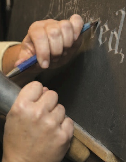 Engraver working